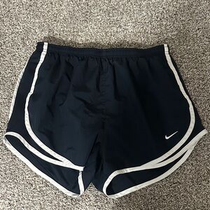 Nike Women's Black and White Athletic Shorts